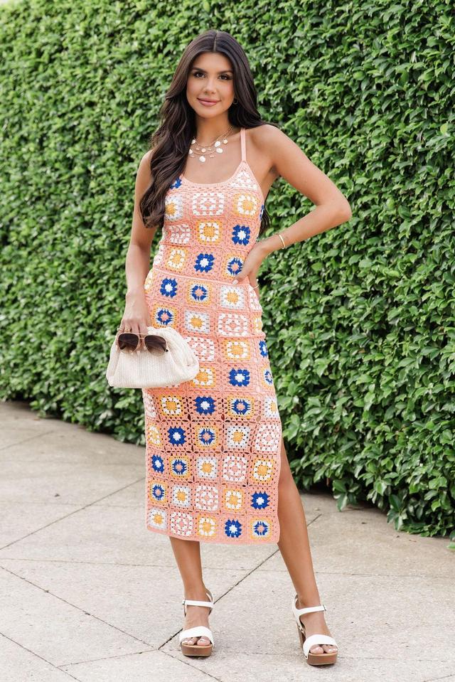 In My Happy Place Crochet Scoop Neck Midi Dress FINAL SALE Product Image