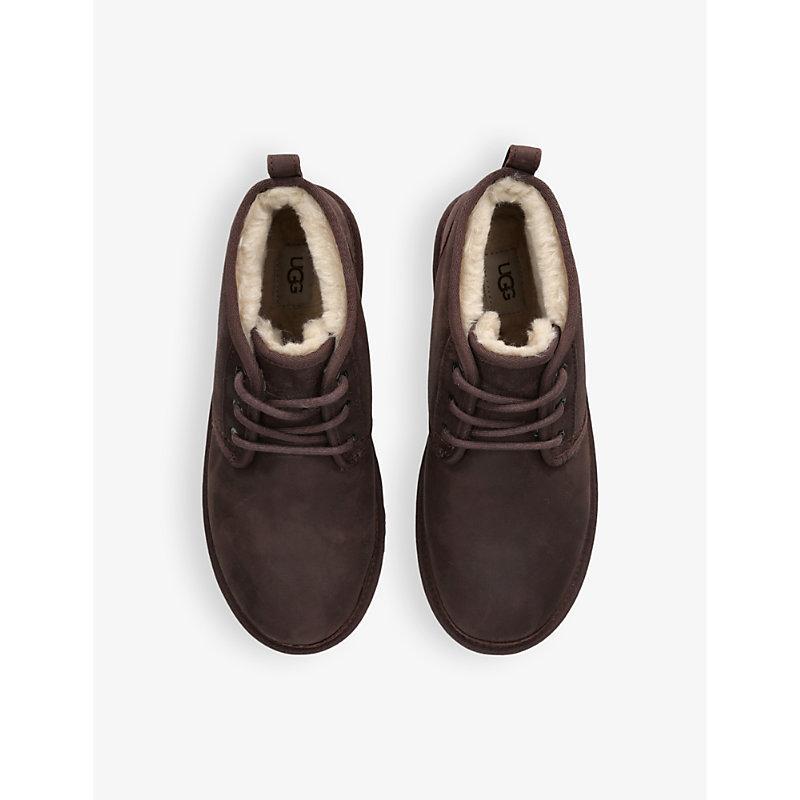 UGG Mens  Neumel Distressed Logo-debossed Suede Chukka Boots In Burnt Cedar/brown Product Image