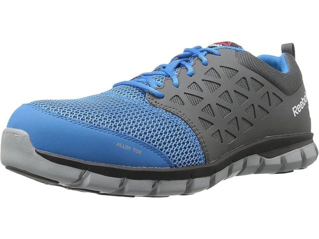 Reebok Sublite Cushion Work Mens Alloy Toe Sneakers Blue Product Image