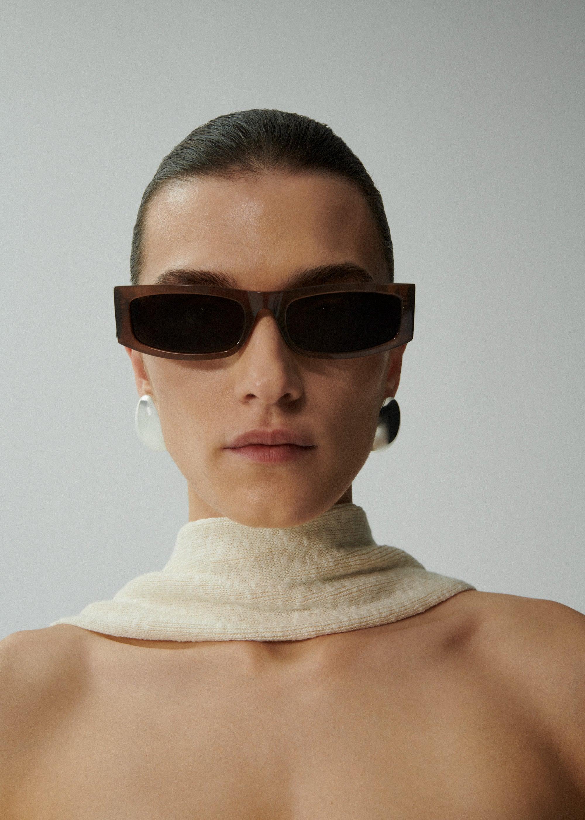 Rectangular sunglasses in brown product image