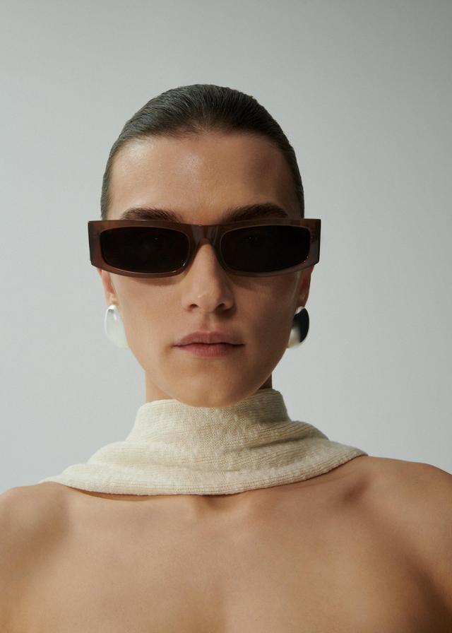 Rectangular sunglasses in brown Product Image