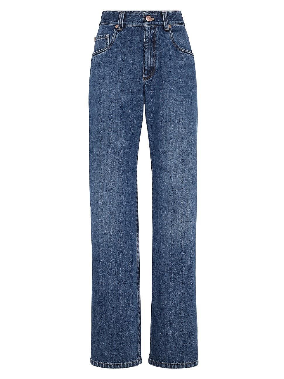 Womens Authentic Denim Straight Trousers Product Image