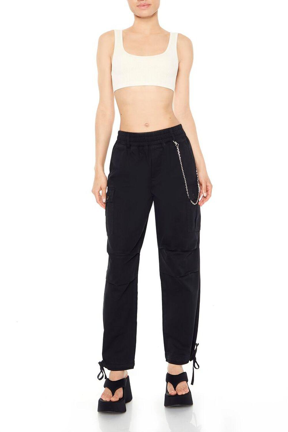 Wallet Chain Tie-Hem Cargo Pants | Forever 21 Product Image