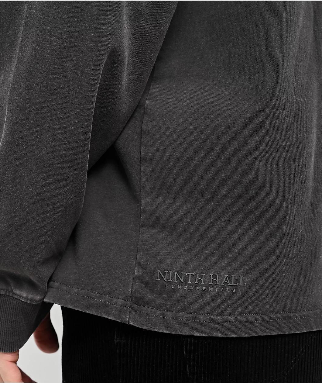 Ninth Hall Ash Black Boxy Long Sleeve T-Shirt Product Image