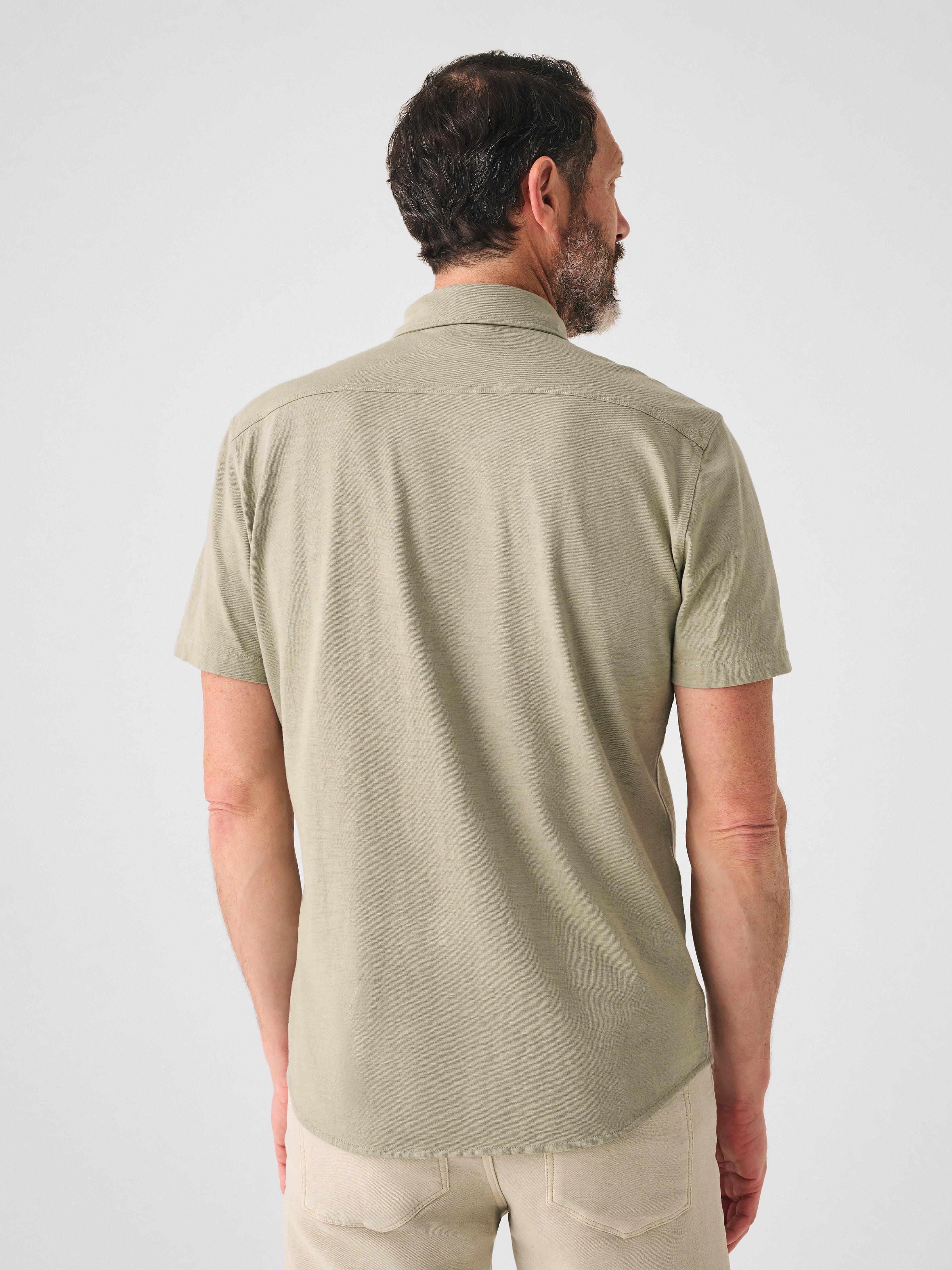 Short-Sleeve Sunwashed Knit Shirt (Single Pocket) - Coastal Sage Male Product Image