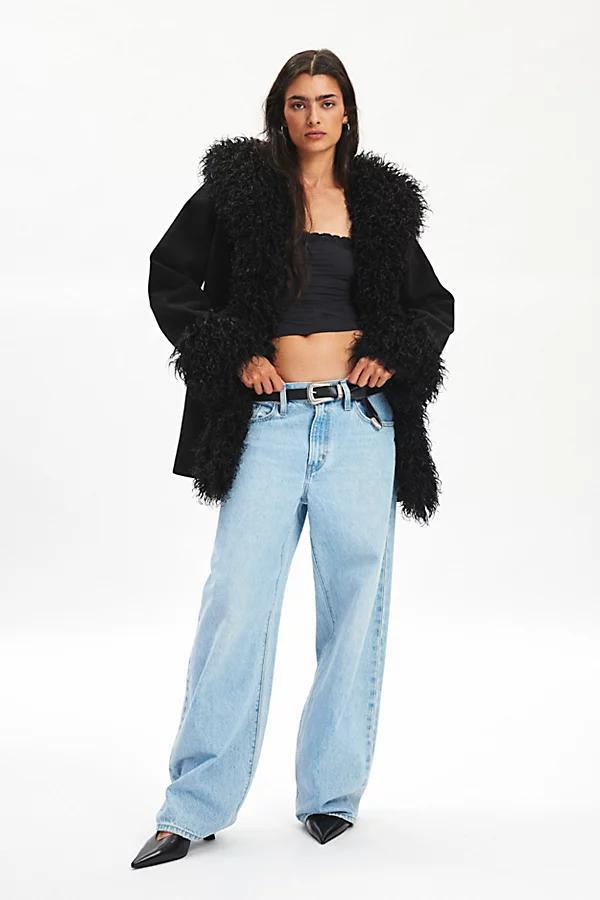 Silence + Noise Vivienne Faux Fur Trim Coat Jacket Womens at Urban Outfitters product image