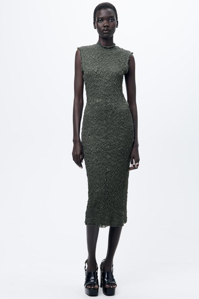 WRINKLE-EFFECT KNIT DRESS Product Image