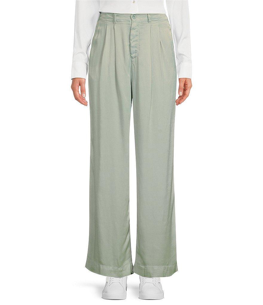 Cloth & Stone Wide Leg Pleated Satin Pants Product Image