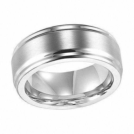 Triton Men's 9.0mm Comfort Fit Polished Stainless Steel Wedding Band Product Image