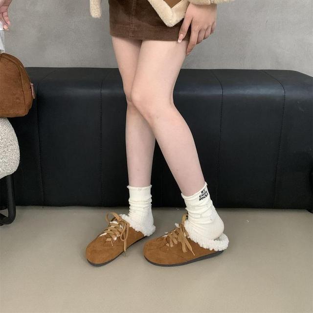 Lace-Up Fleece-Lined Mule Sneakers Product Image