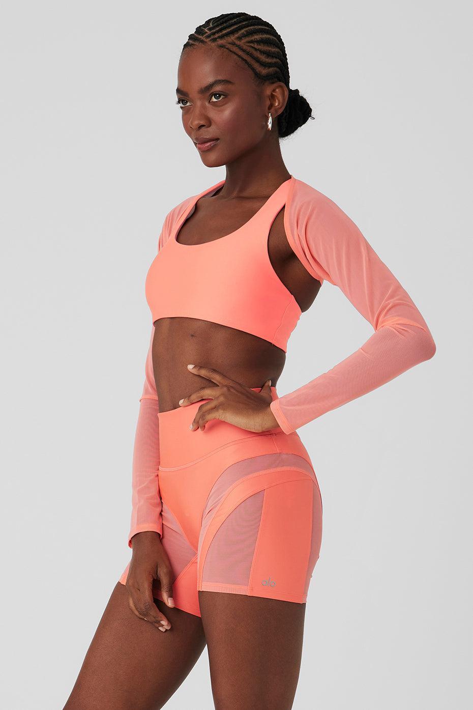 Mesh Heat Wave Shrug - Candy Orange Product Image