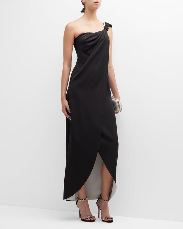 Womens One-Shoulder Silk Draped Gown Product Image