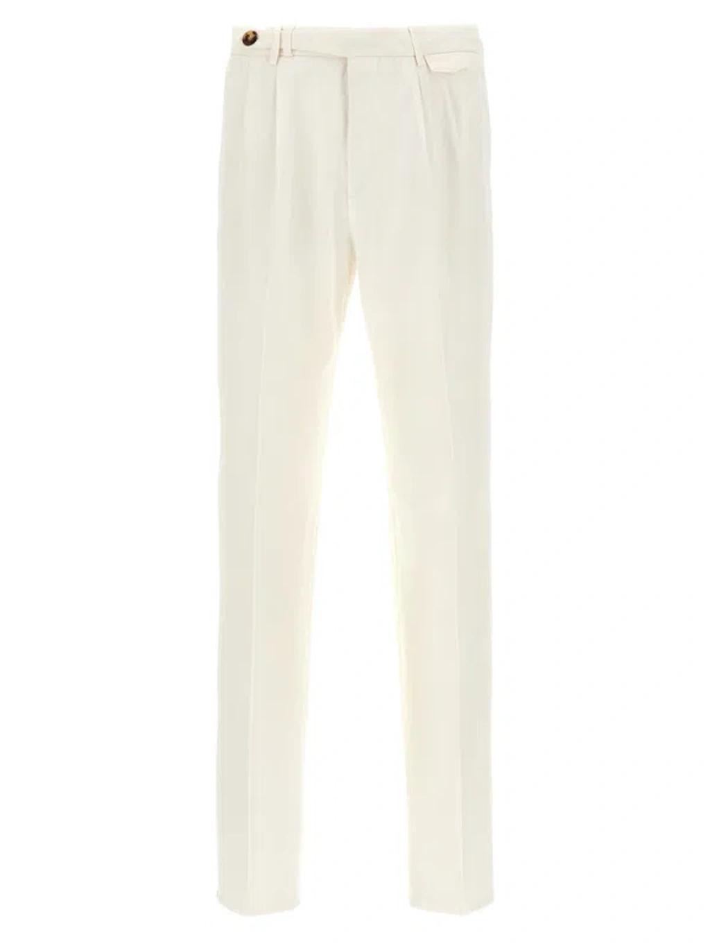 Straight-leg Tailored Trousers In White Product Image