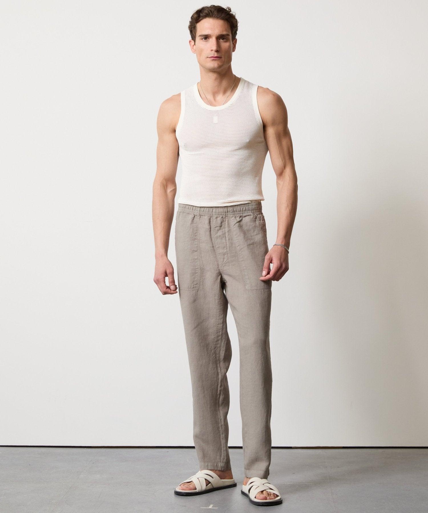 Italian Linen Beach Pant in Vintage Pewter Male Product Image