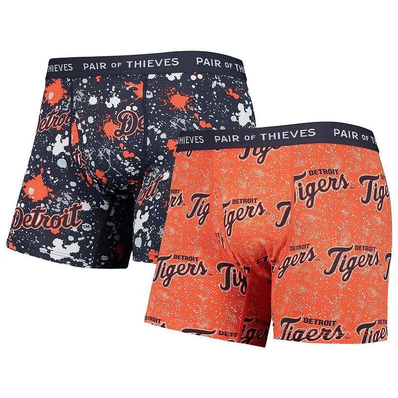 Mens Pair of Thieves Orange Detroit Tigers Super Fit 2-Pack Boxer Briefs Set - Orange Product Image