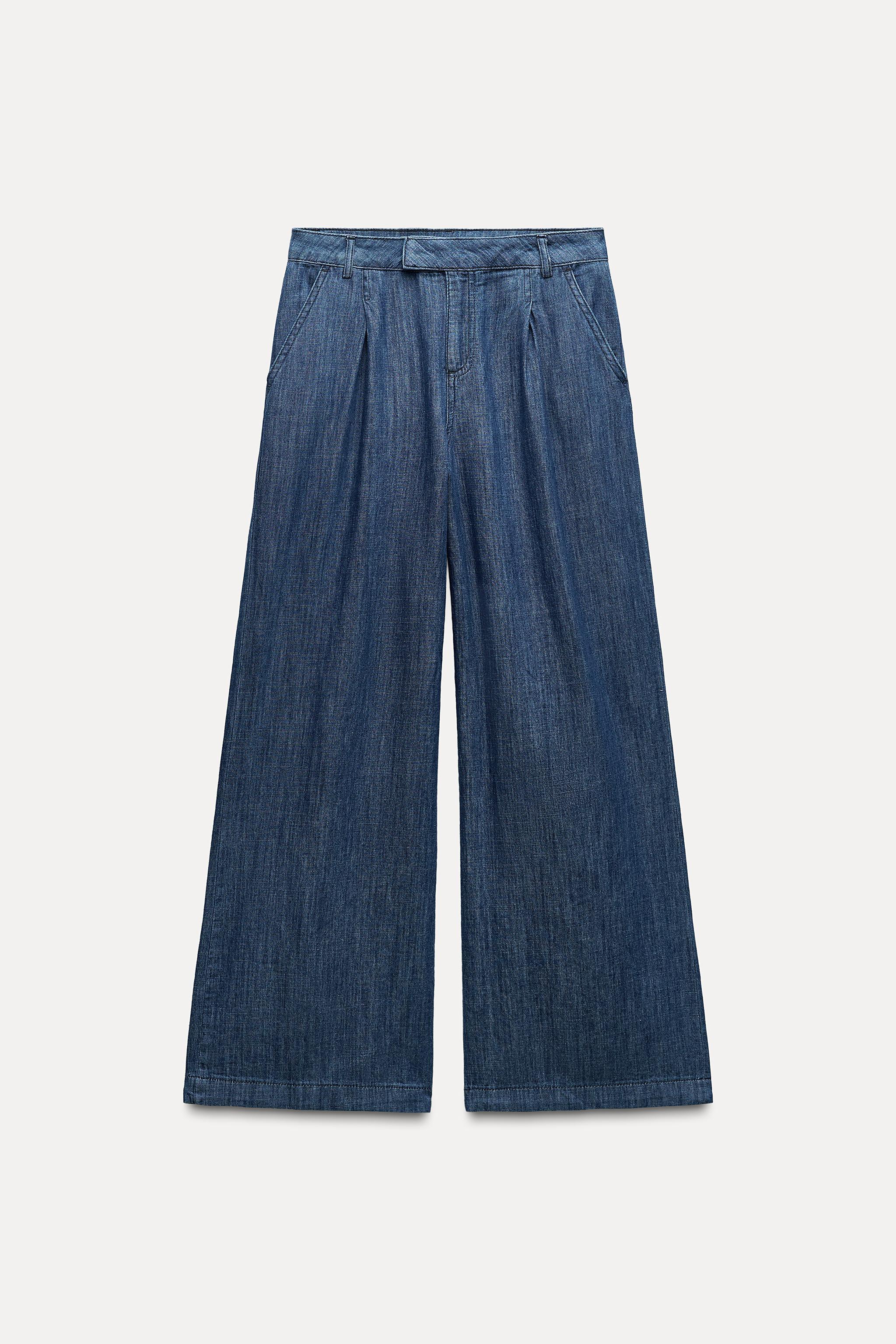 Z1975 FLOWY WIDE LEG DENIM PANTS Product Image