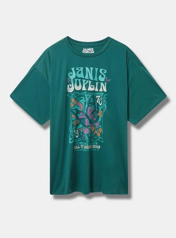 Janis Joplin Oversized Fit Cotton Crew Tee Product Image