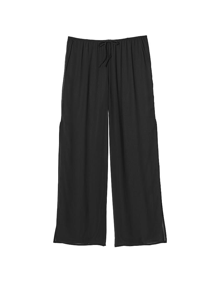 Sheer Crinkle Wide-Leg Pants Product Image