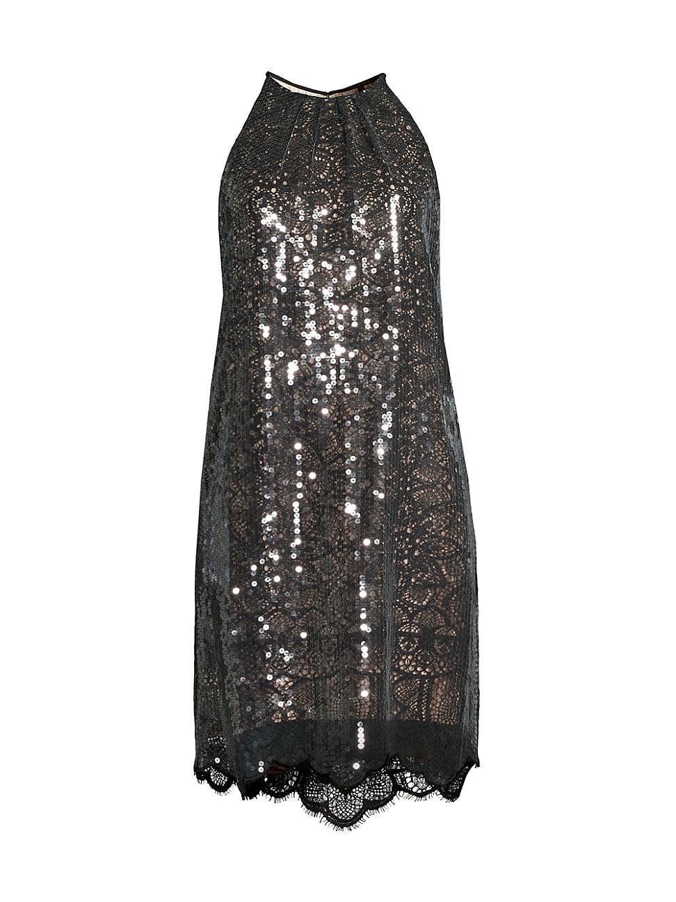 Womens Maya Sequined Lace Sheath Dress Product Image