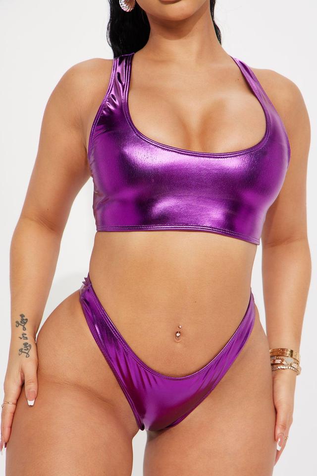 Bianca Metallic Tank 2 Piece Bikini  - Purple Product Image