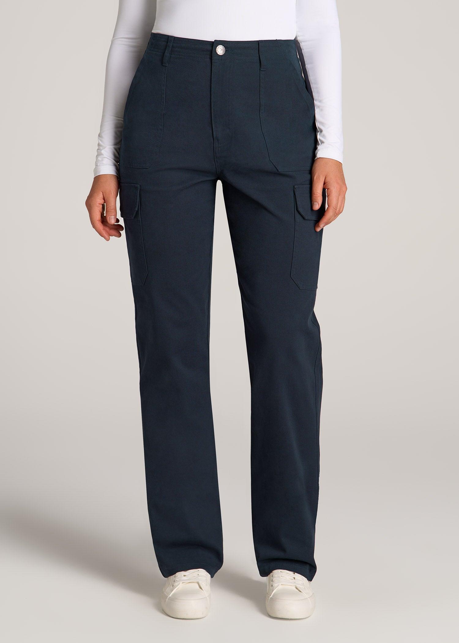 Straight Leg Cargo Chino Pants for Tall Women in Navy Female Product Image