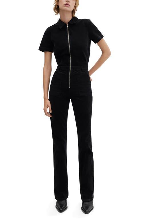 MANGO - Corduroy jumpsuit with zipper blackWomen Product Image