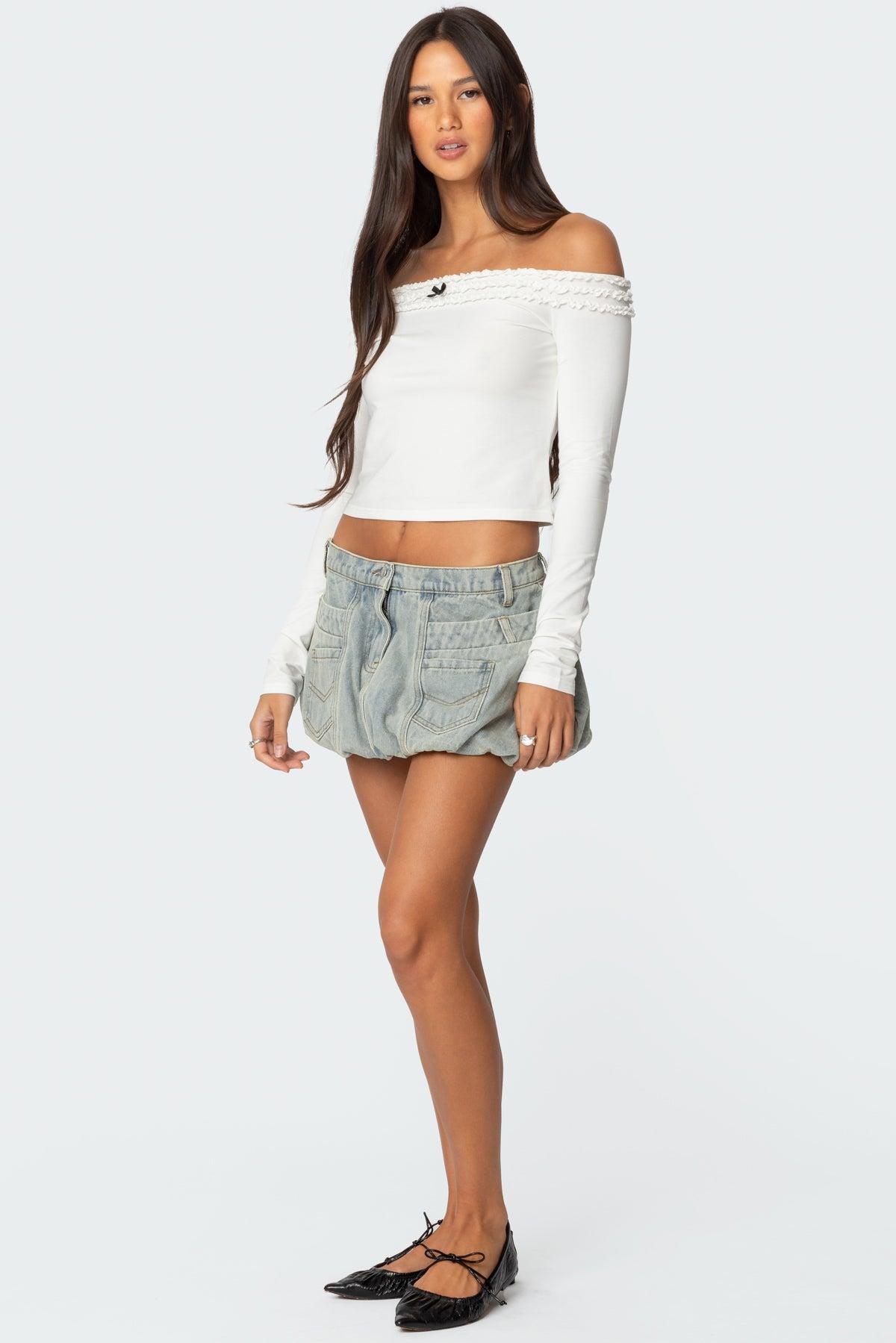 Gia Ruffled Off Shoulder Top Product Image