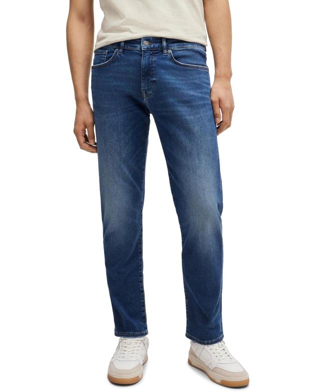 Boss by Hugo Boss Mens Blue Soft-Motion Regular-Fit Jeans Product Image