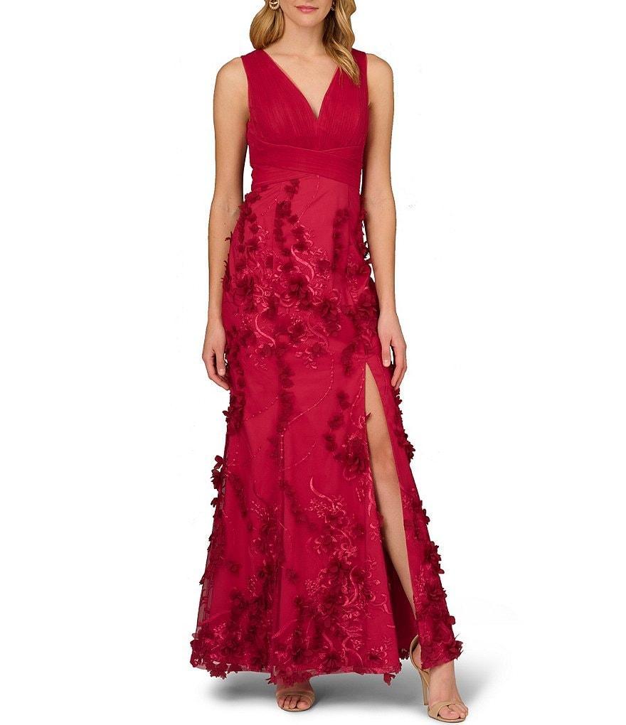 Aidan Mattox V-Neck Sleeveless Front Slit Gown product image