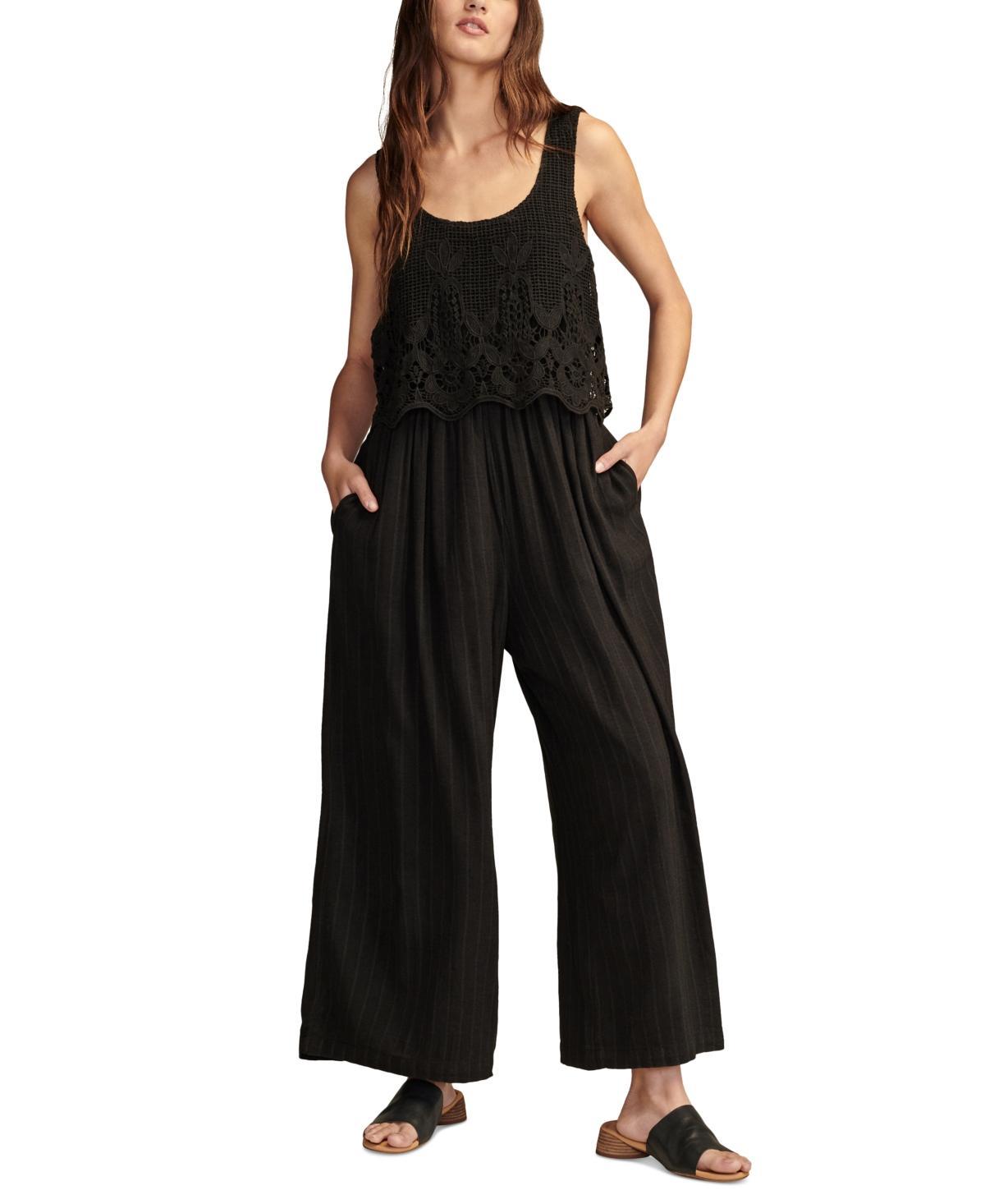 Lucky Brand Womens Chemical Lace Sleeveless Jumpsuit Product Image