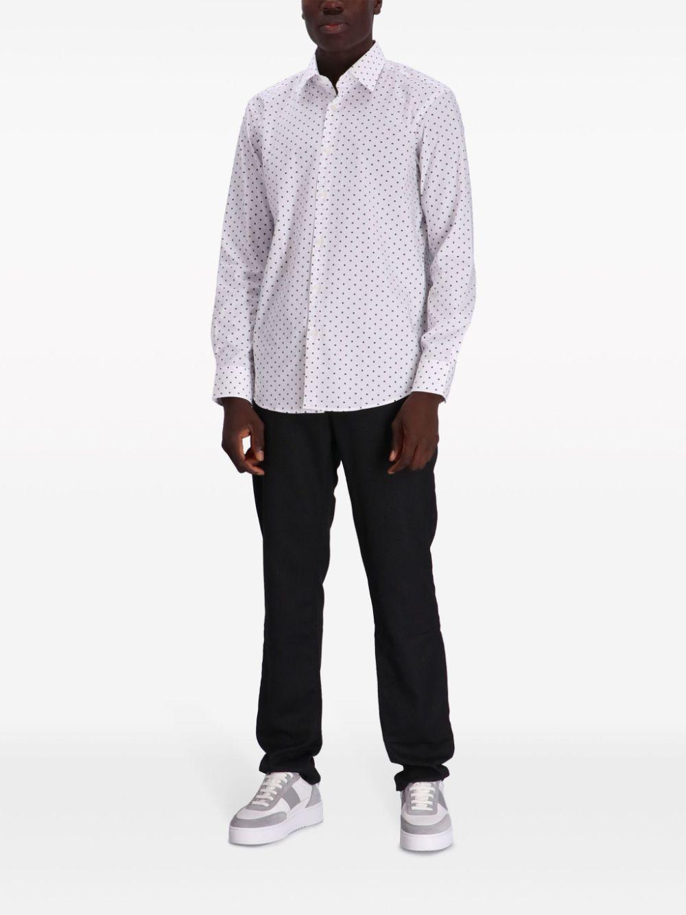 Polka-dot Print Buttoned Shirt In White Product Image