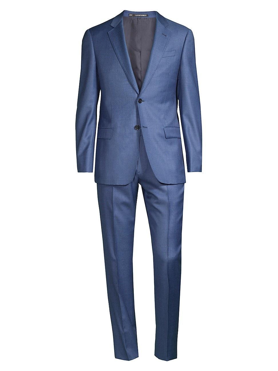 Mens Solid Virgin Wool Suit Product Image