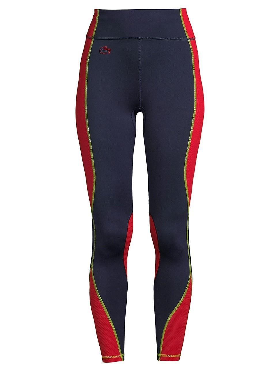 Womens Mixed-Material Colorblocked Leggings Product Image