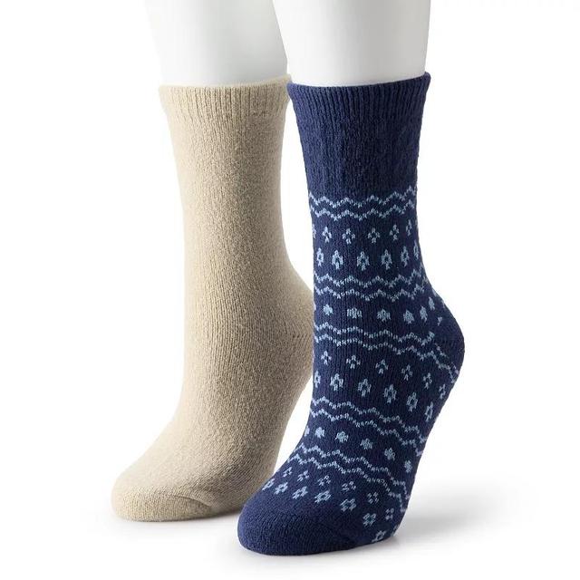 Womens Sonoma Goods For Life 2-pk. Cable Chevron Crew Socks Product Image