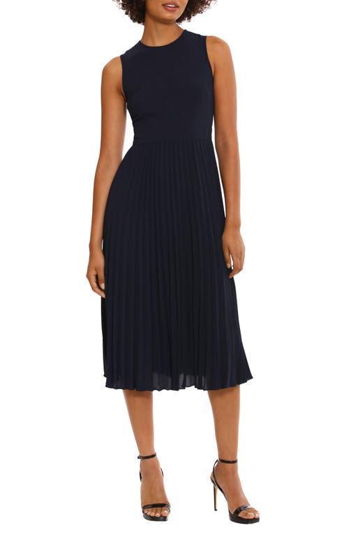 Donna Morgan Pleated A-Line Midi Dress Product Image