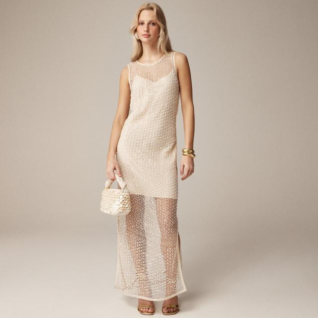 Collection sheer slip dress with pearls Product Image