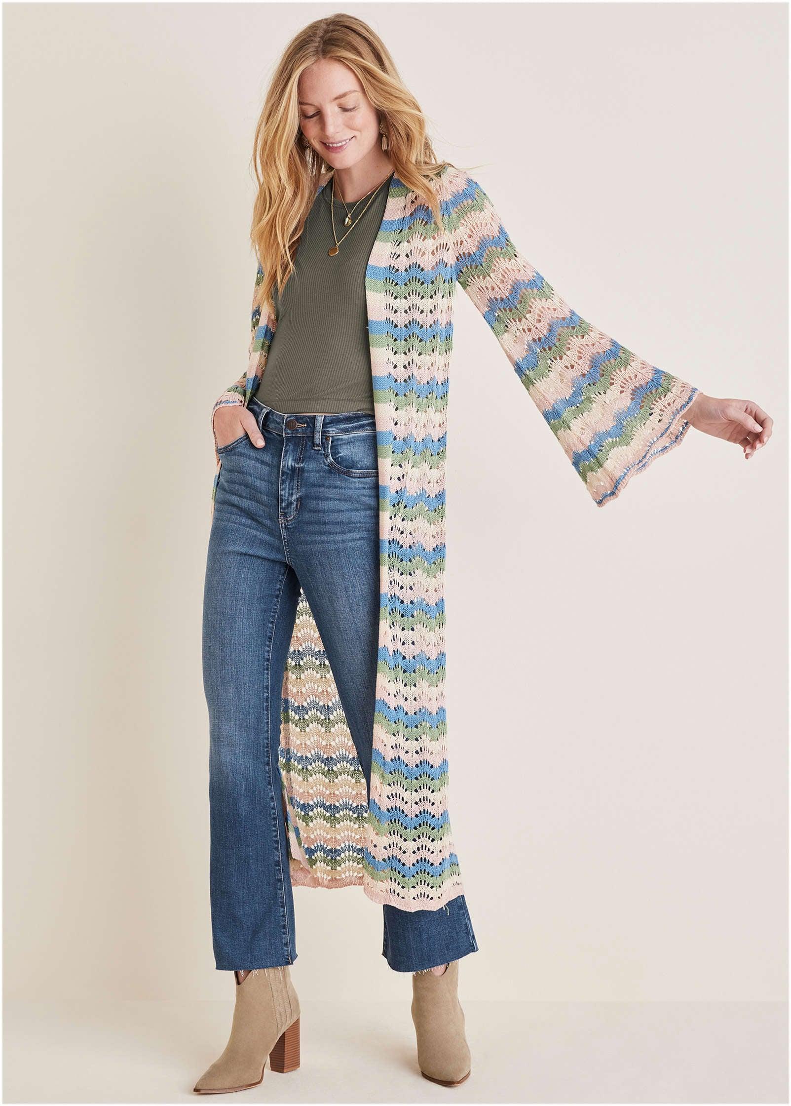 Pointelle Striped Duster - Stripe Multi product image