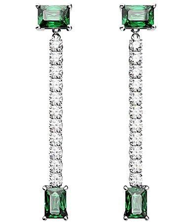 Womens Matrix Rhodium-Plated & Crystal Drop Earrings Product Image