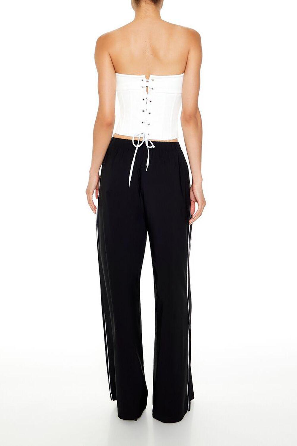 Piped-Trim Wide-Leg Pants | Forever 21 Product Image