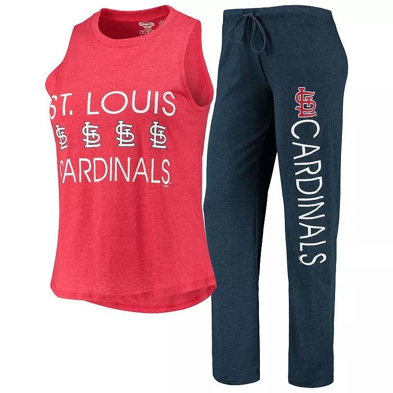 Womens Concepts Sport /Red St. Louis Cardinals Meter Muscle Tank Top & Pants Sleep Set Blue Product Image