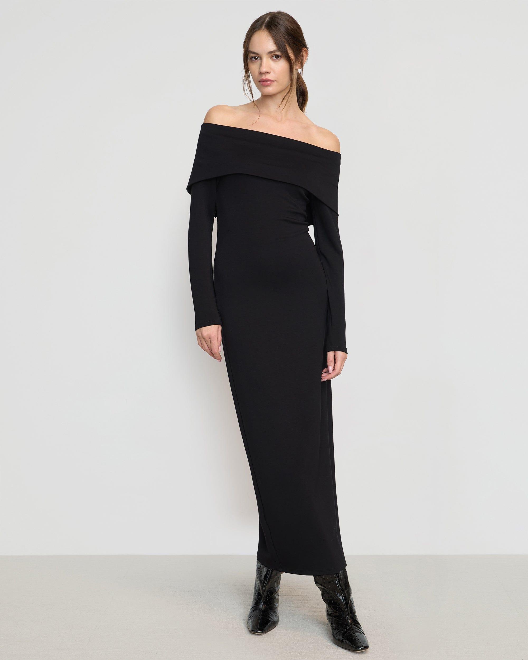 Morgan Split Foldover Jersey Dress Product Image