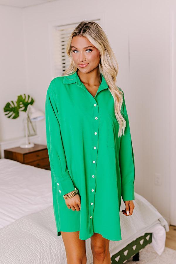 New Moon Night Shift Dress In Green Product Image