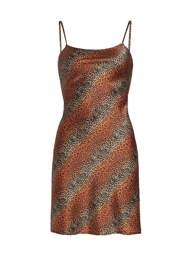 Womens Leopard Slip Minidress Product Image