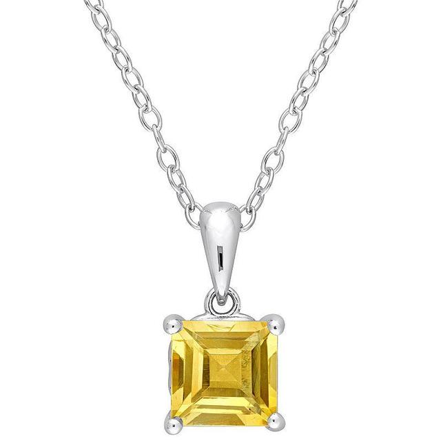 Stella Grace Sterling Silver & Gemstone Stud Pendant Necklace, Womens Yellow Product Image