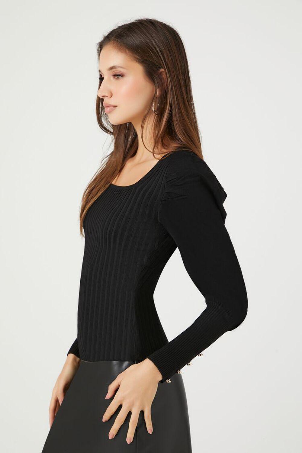 Ribbed Gigot-Sleeve Sweater | Forever 21 Product Image