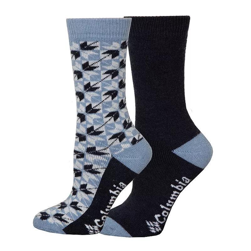 Womens Columbia 2-pack Essential Space Dye Stripe Crew Socks Product Image