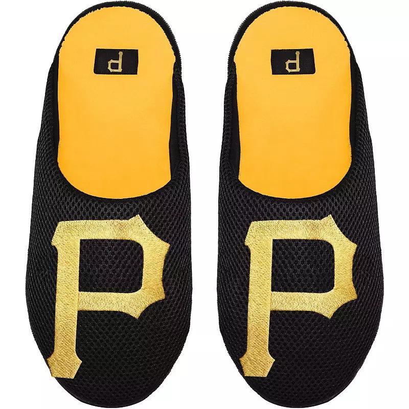 Mens FOCO Pittsburgh Pirates Big Logo Colorblock Mesh Slippers Product Image