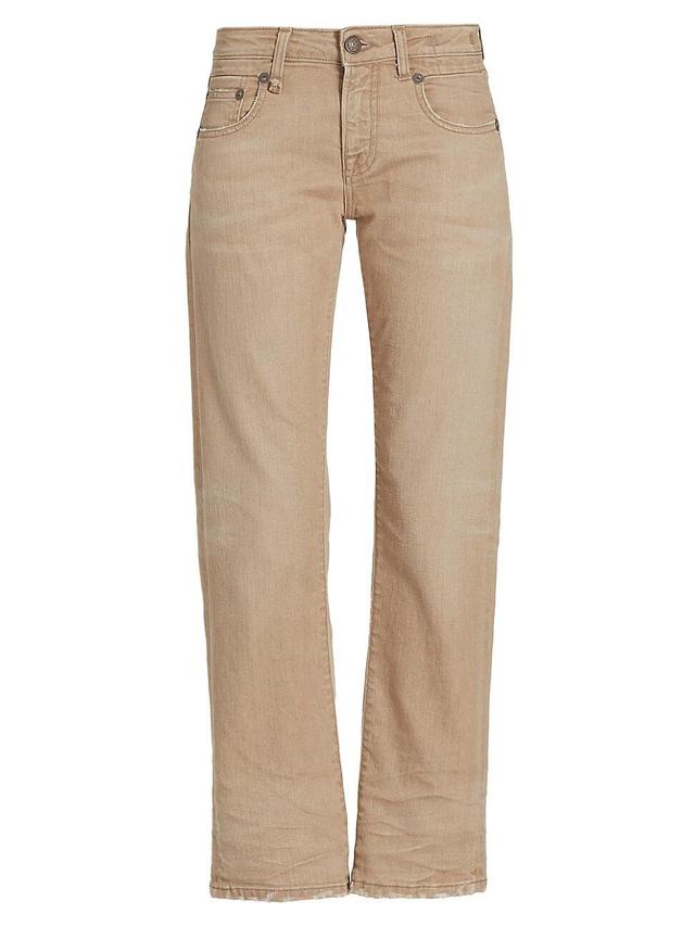 Womens Cropped Cotton-Blend Straight-Leg Jeans Product Image