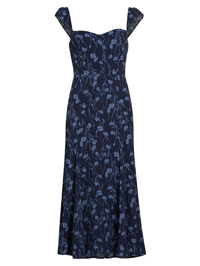 Womens Bryson Floral Crepe A-Line Midi-Dress Product Image