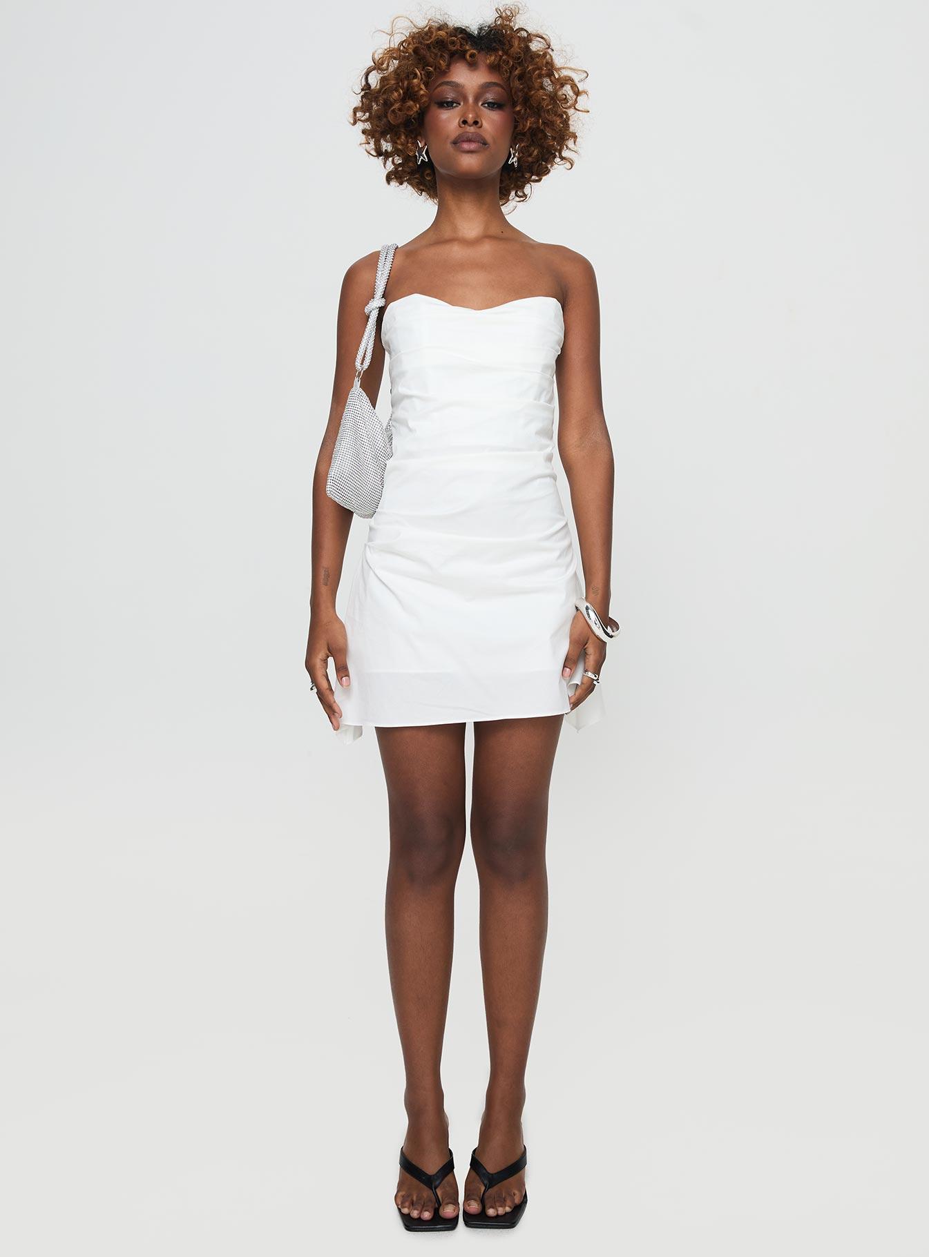 Bradwell Strapless Mini Dress White Product Image